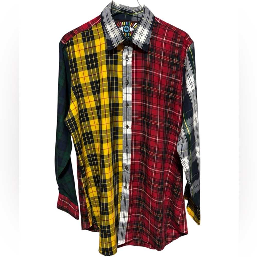 Libertine English Punk Rock Plaid Button Down from Bergdorf Goodman Size L